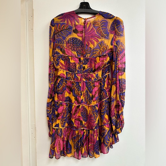 FARM Rio Yellow Fruit Dream Long Sleeve Mini Dress - Picture 5 of 7